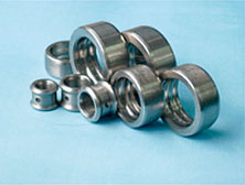 Rings for double angular contact bearings